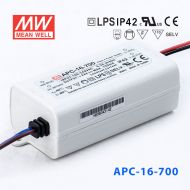 APC-16-700 16W 9-24V   700mA 明纬牌恒流输出防水塑壳LED照明电源