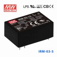 IRM-03-5   3W 5V 600mA   单路输出高能效AC-DC模块型明纬开关电源-插脚型