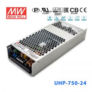 UHP-750-24 750W 24V 31.3A 明纬PFC高性能超薄电源