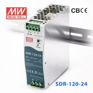 SDR-120-24 120W 24V5A 高效率高功率因素单路输出DIN导轨安装明纬开关电源