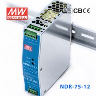NDR-75-12 75W 12V6.3A单路输出明纬超薄型导轨安装电源