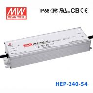 HEP-240-54 240W 54V 4.45A   无风扇全密封IP68防护高效率明纬电源