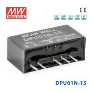 DPU01N-15 1W 24V 转±15V 非稳压双路输出明纬DC-DC转换模块电源