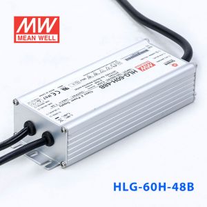 HLG-60H-48B  60W  48V 1.3A 强耐环境恒压+恒流PFC高效铝壳IP67防水LED电源(控制线三合一调光) 