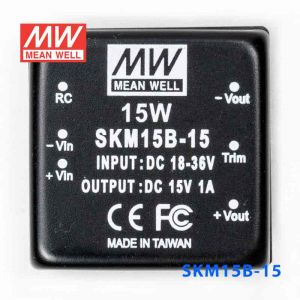 SKM15B-15  15W  18~36V  输入 15V 1A 单路稳压输出明纬DC-DC转换模块电源