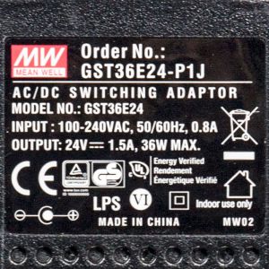 GST36E24-P1J 36W 24V1.5A高效能低空载损耗绿色节能欧规适配器
