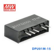 DPU01M-15 1W 12V 转 ±15V  非稳压双路输出明纬DC-DC转换模块电源