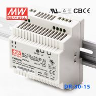DR-30-15 30W 15V2A 单路输出Class II DIN导轨安装明纬开关电源