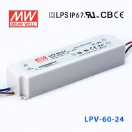 LPV-60-24   60W   24V   2.5A明纬牌恒压输出IP67防水塑壳LED照明电源