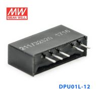 DPU01L-12 1W  5V 转 ±12V  非稳压双路输出明纬DC-DC转换模块电源