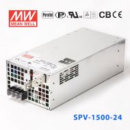 SPV-1500-24 1500W 24V63A 单路输出电压可调PFC明纬开关电源