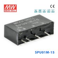 SPU01M-15 1W 12V 转 15V 非稳压单路输出明纬DC-DC转换模块电源