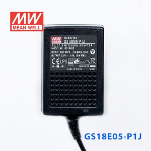 GS18E05-P1J 18W 5V3A 输出绿色能源明纬墙插电源适配器(欧式插头) 