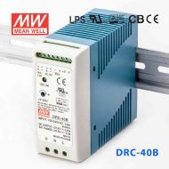 DRC-40B 40W 27.6V0.95A 单路输出浮充电直流UPS导轨安装明纬安防电源