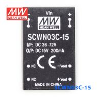 SCWN03C-15 3W 36～72V 转 15V 0.2A 非稳压单路输出DC-DC模块电源