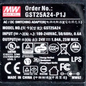 GST25A24-P1J 25W 24V1.04A高效能低空载损耗绿色节能桌上型适配器