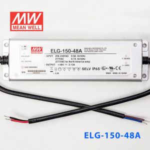 ELG-150-48A  150W  48V 3.13A  A型(电流可调/铝壳IP65/100～305Vac输入)明纬PFC防水LED电源