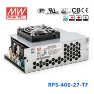 RPS-400-27-TF 400W 27V 14.9A  单路输出PFC微漏电流低空载损耗顶置风扇机壳型医用明纬开关电源