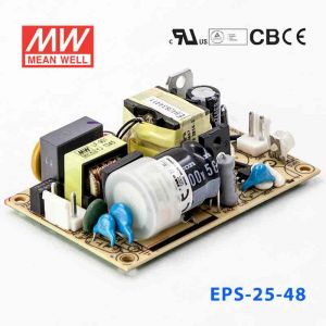 EPS-25-48 25W 48V0.53A 单路输出裸板高效低空载损耗明纬开关电源