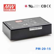 PM-20-15  20W  15V 1.4A  微漏电塑封单路输出板上型医用明纬开关电源