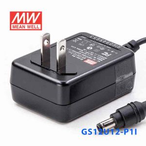 GS12U12-P1I 12W 12V1A 输出绿色能源明纬墙插电源适配器(美式插头)