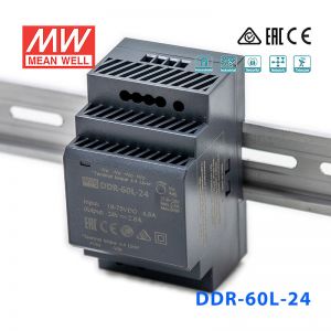 DDR-60L-24台湾明纬60W 18~75V输入 24V2.5A输出导轨型DC-DC电源