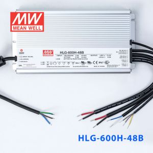 HLG-600H-48B  600W  48V 12.5A  强耐环境恒压+恒流PFC高效铝壳IP67防水LED电源(控制线三合一调光)