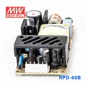 RPD-60B  60W +5V 3.85A +24V 1.65A  双路输出微漏电低空载损耗小尺寸医用无外壳明纬开关电源