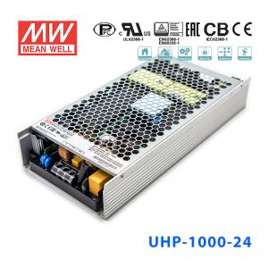 UHP-1000-24  1000W 24V 42A 明纬PFC高性能超薄电源