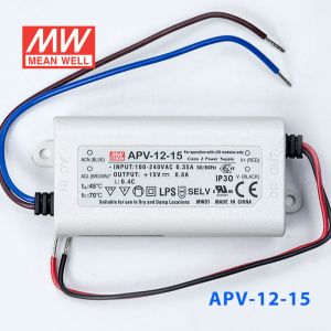 APV-12-15   12W    15V   0.8A 明纬牌恒压输出防水塑壳LED照明电源