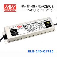 ELG-240-C1750A 240W 69~137V 1750mA  A型(电流可调/铝壳IP65/100～305Vac输入)明纬PFC防水高压恒流LED电源