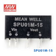 SPU01M-15 1W 12V 转 15V 非稳压单路输出明纬DC-DC转换模块电源
