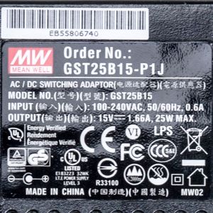 GST25B15-P1J 25W 15V1.66A高效能低空载损耗绿色节能桌上型适配器