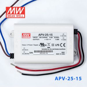 APV-25-15    25W    15V   1.68A 明纬牌恒压输出防水塑壳LED照明电源