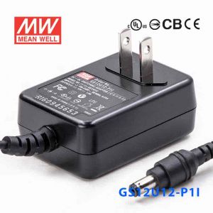GS12U12-P1I 12W 12V1A 输出绿色能源明纬墙插电源适配器(美式插头)