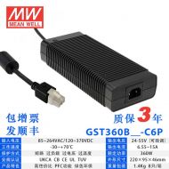 GST360B24-C6P台湾明纬24V15A输出85~264VAC输入AC-DC高信赖性工业用适配器360W