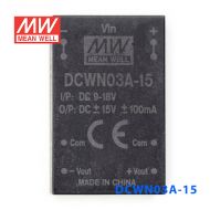 DCWN03A-15 3W 9~18V 转 ±15V 0.1A 非稳压双路输出DC-DC模块电源