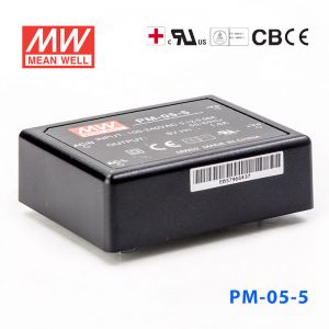 PM-05-5  5W  5V 1A  微漏电塑封Class2单路输出板上型医用明纬开关电源