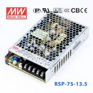 RSP-75-13.5 75W 13.5V5.6A单路输出低厚度带功率因素校正CCC认证明纬开关电源