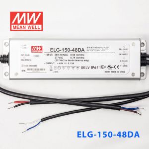 ELG-150-48DA  150W  48V 3.13A  DA型(Dali调光/铝壳IP67/100～305Vac输入)明纬PFC防水LED电源