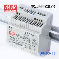 DR-60-15 60W 15V4A 单路输出Class II DIN导轨安装明纬开关电源