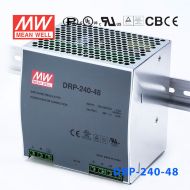 DRP-240-48 240W 48V5A 单路输出DIN导轨安装带PFC功能明纬开关电源