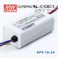 APV-16-24   16W   24V   0.67A 明纬牌恒压输出防水塑壳LED照明电源