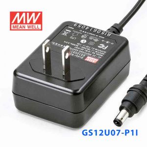 GS12U07-P1I 12W 7.5V1.6A 输出绿色能源明纬墙插电源适配器(美式插头) 