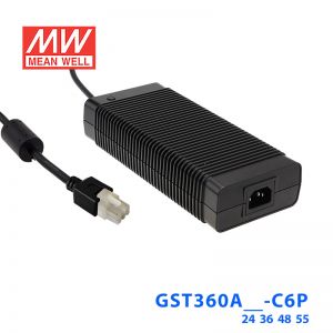 GST360A24-C6P台湾明纬24V15A输出85~264VAC输入AC-DC高信赖性工业用适配器360W