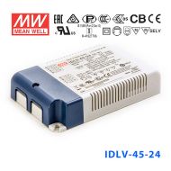 IDLV-45A-24 45W 24V 1.88A 恒压输出无频闪二合一调光明纬LED开关电源