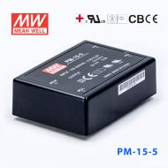 PM-15-5  15W  5V 3A  微漏电塑封Class2单路输出板上型医用明纬开关电源