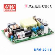 NFM-20-15  20W  15V 1.4A 微漏电PCB板单路输出板上插装型医用明纬开关电源
