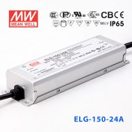 ELG-150-24A  150W  24V 6.25A  A型(电流可调/铝壳IP65/100～305Vac输入)明纬PFC防水LED电源