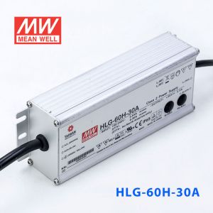 HLG-60H-30A  60W  30V 2A  强耐环境恒压+恒流PFC高效铝壳IP65防水LED电源(恒压恒流值可面板设定) 